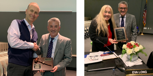 Trustee Phil Kranenburg, Superintendent/President David Wain Coon, and Trustee Eva Long