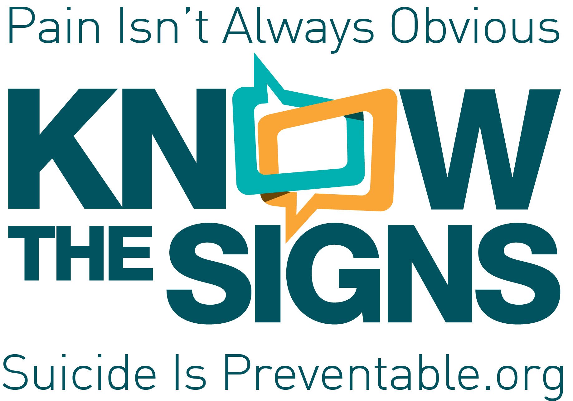 Know the Signs logo. Suicide is preventable.