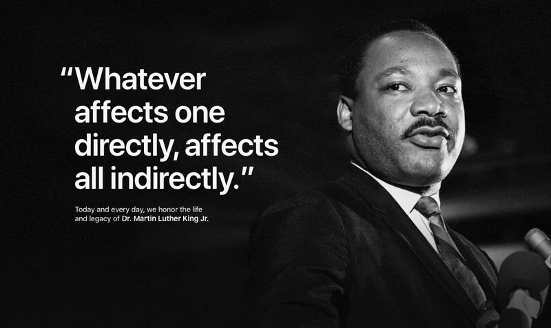 Dr. Martin Luther King, Jr. Photo source: Apple