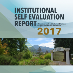 Cover of COM institutional self evaluation report 2017 with photo of Mt. Tamalpais