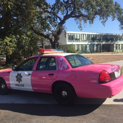 COM pink police car at Kentfield Campus