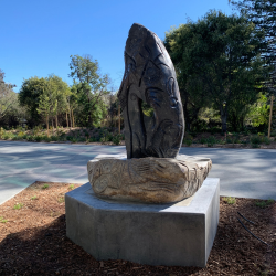 Burning Flame. Photo of an 8,000-pound granite sculpture by Harkin Lucero, Jr.