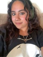 Student wearing black and white shirt