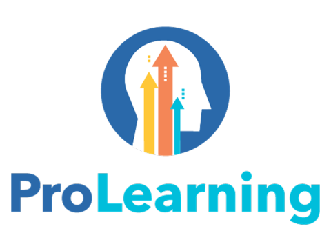 ProLearning logo featuring a head silhouette with three upward arrows inside, above the word “ProLearning.”