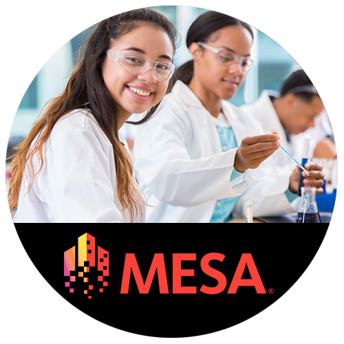 MESA, female students in lab
