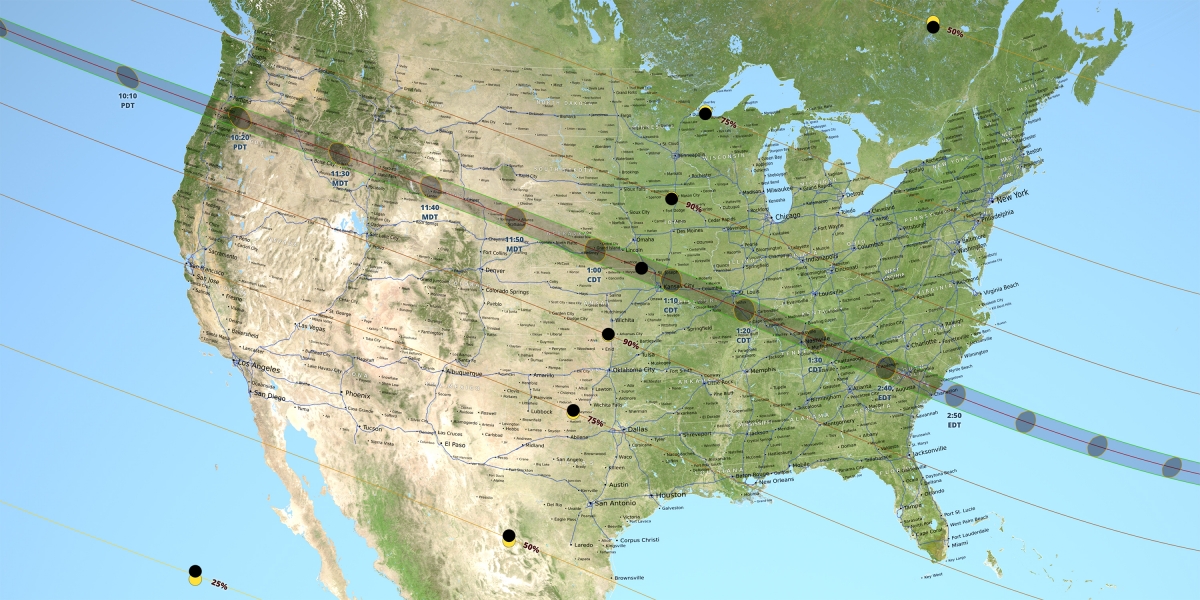 United States eclipse map